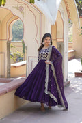 Bhadra georgette blue anarkali gown suit set