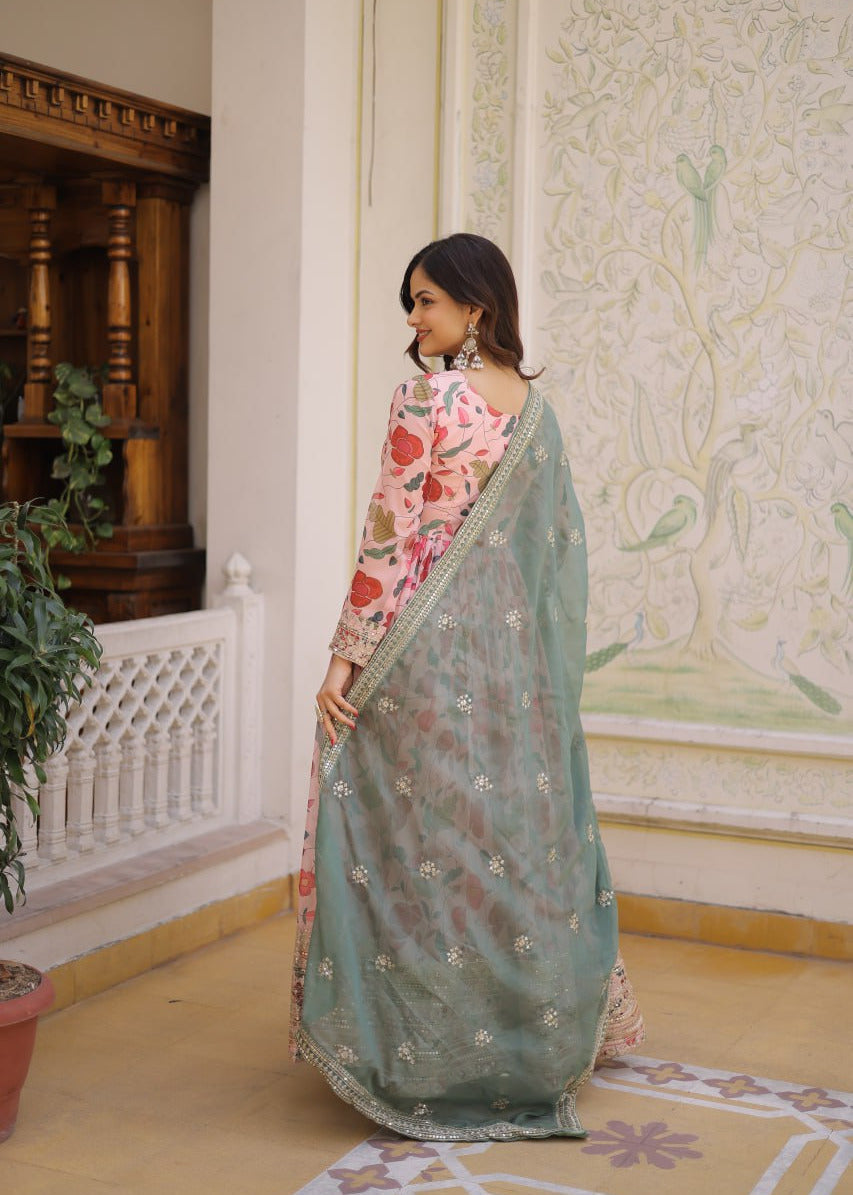 Elegant Alia Cut Festive Gown