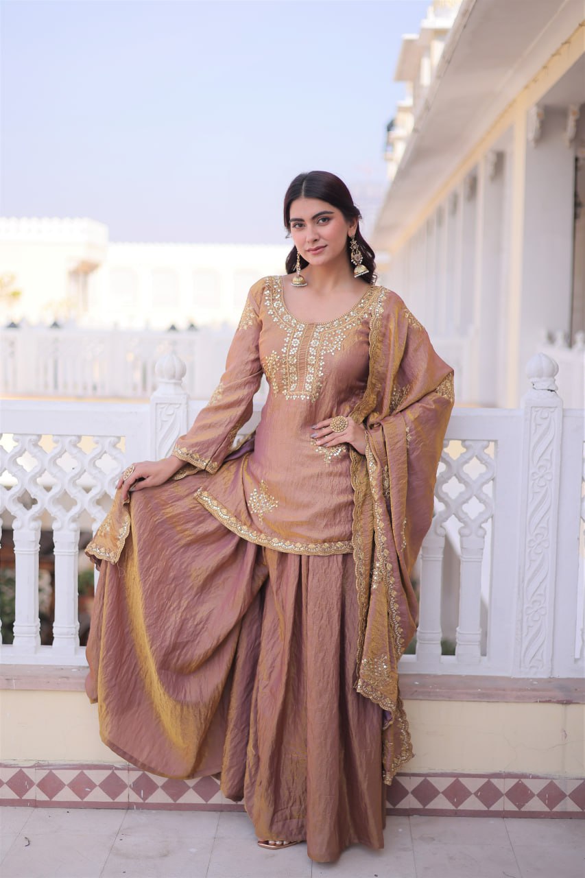 Majestic Zari Work Sharara Set