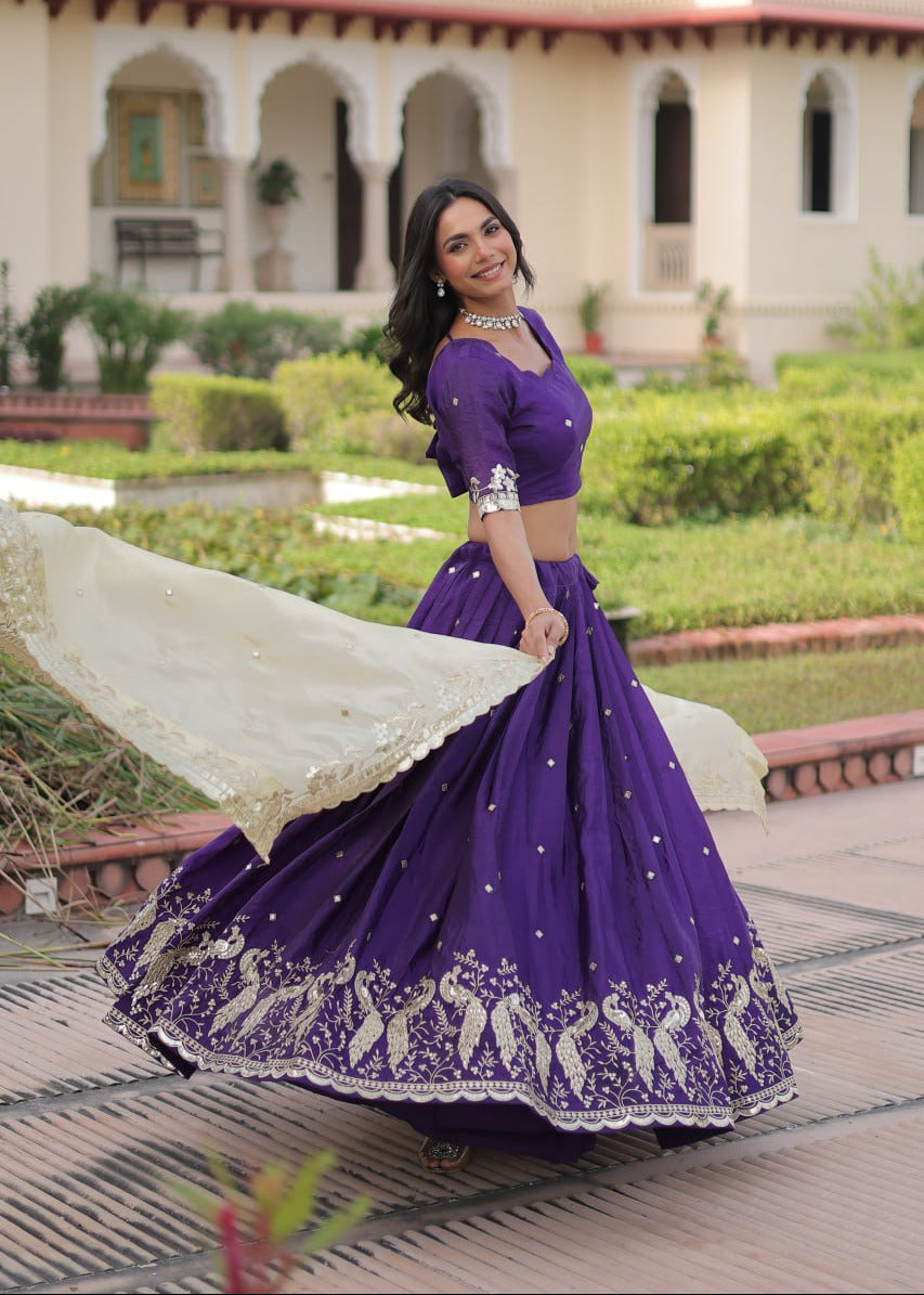 Ethereal Zari Embroidered Lehenga Set