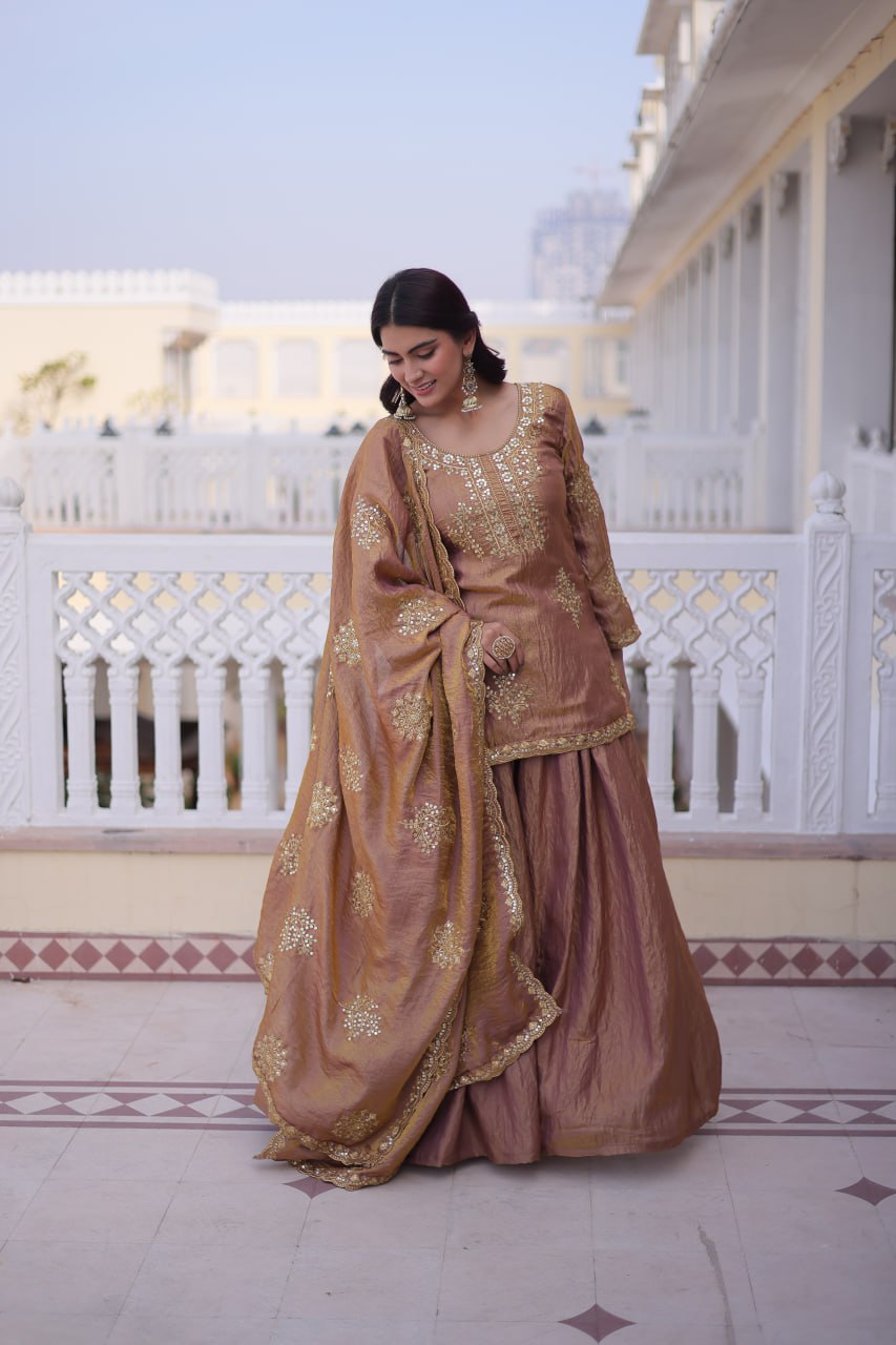 Majestic Zari Work Sharara Set
