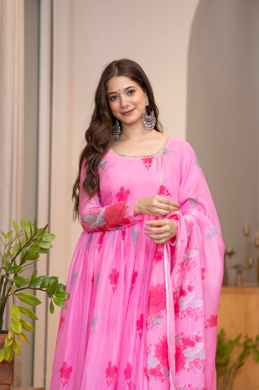 Floral Organza Umbrella Suit Set