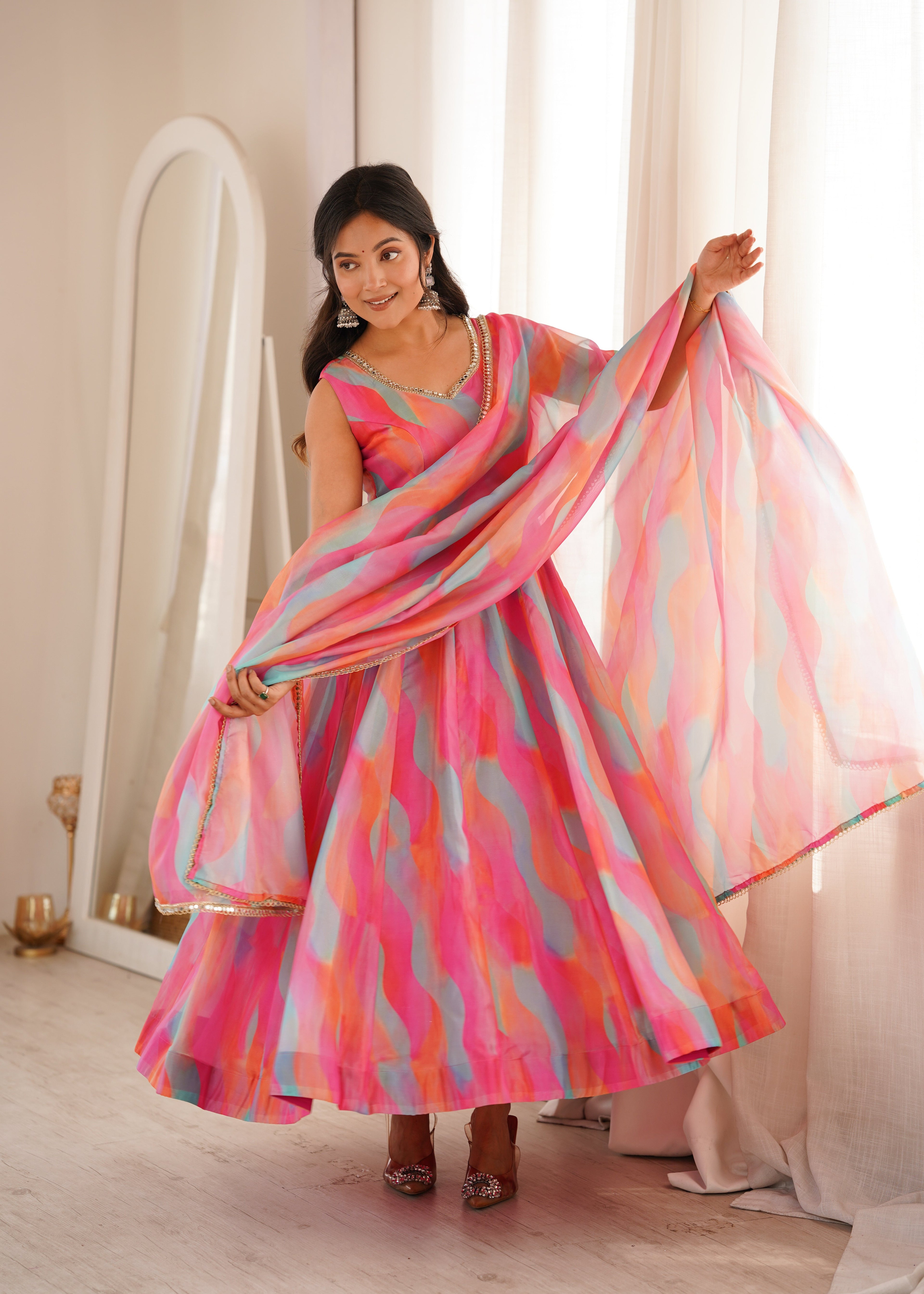 Rainbow Mist Festive Gown Set