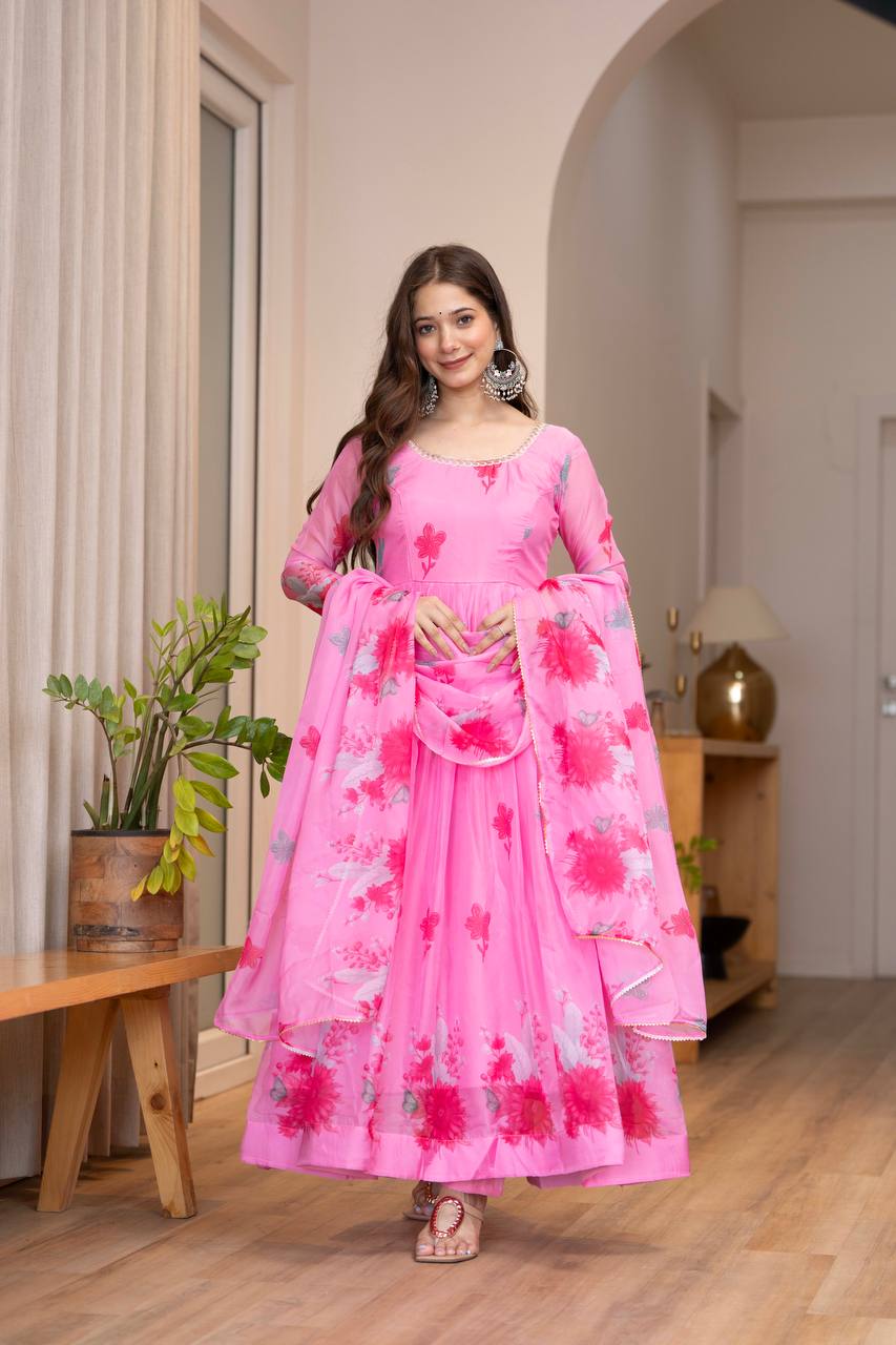 Floral Organza Umbrella Suit Set