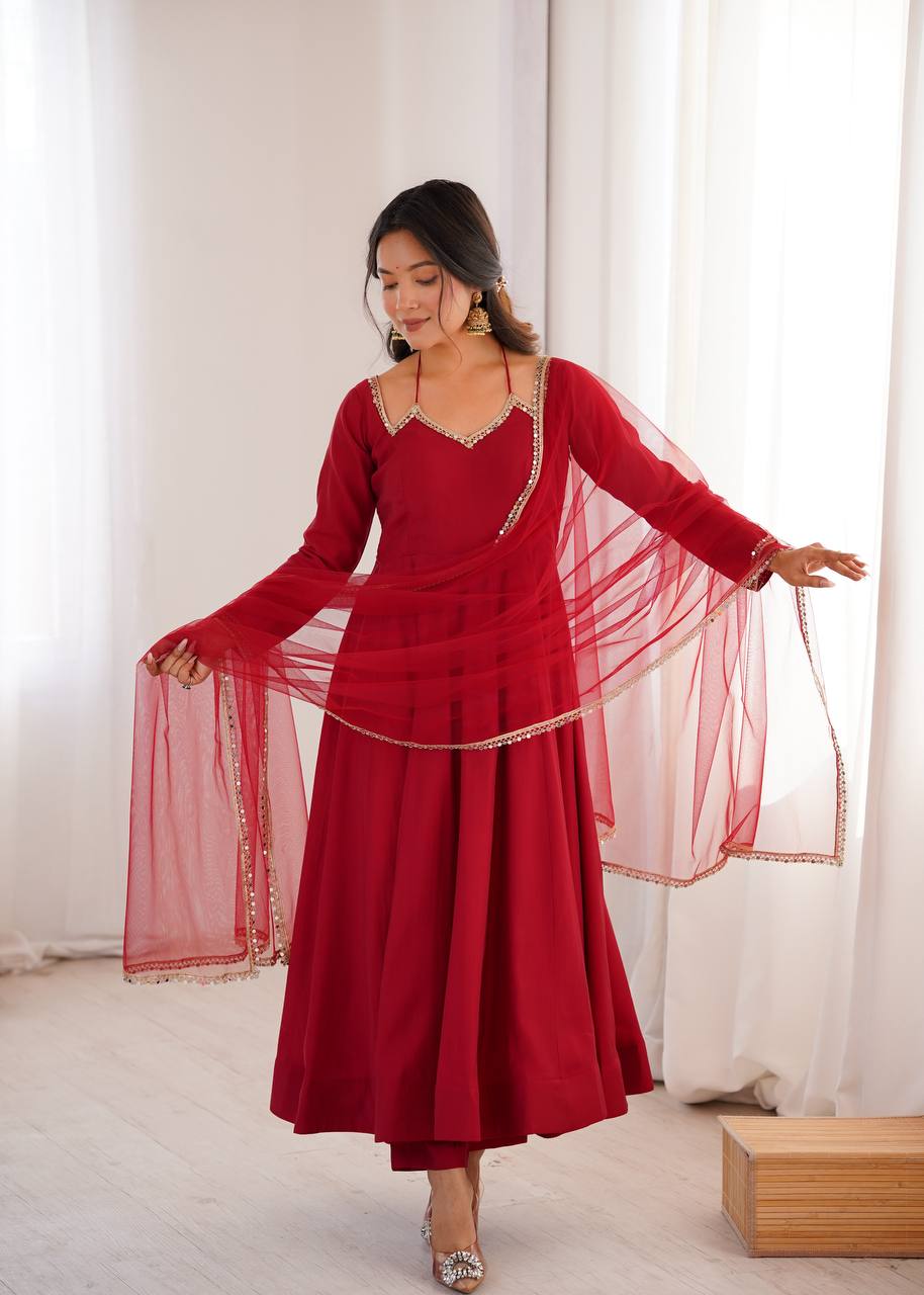 Chanderi Grace Flare Anarkali Set