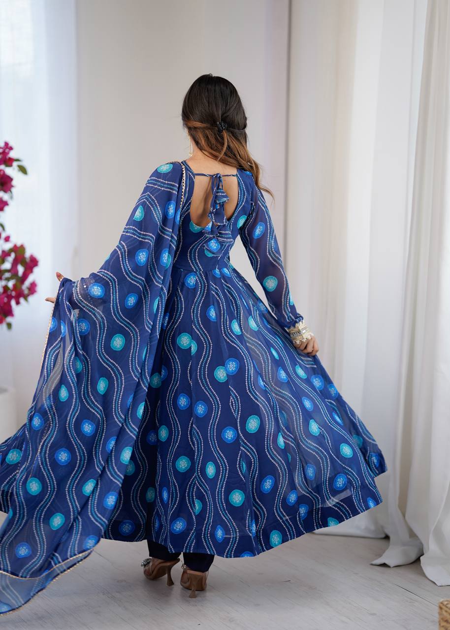Classic Bandhani Flared Anarkali Suit