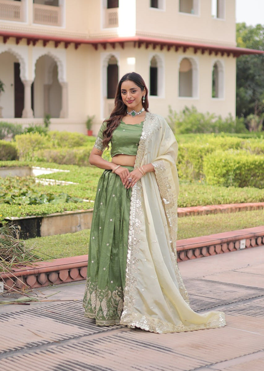 Ethereal Zari Embroidered Lehenga Set