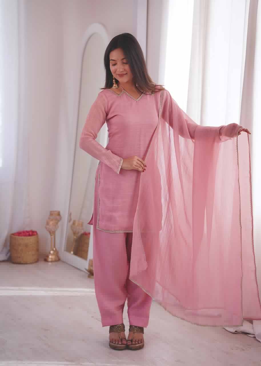 Soft Rose Farshi Suit Set