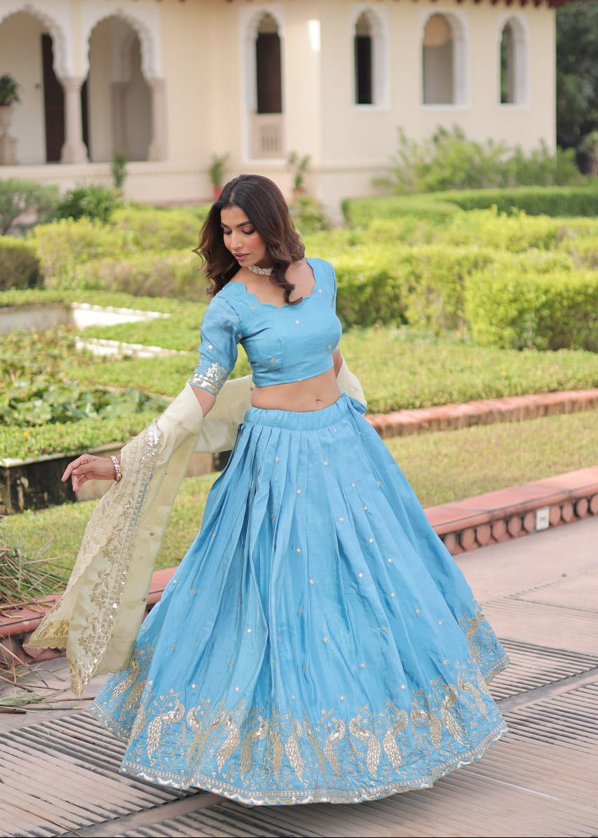 Ethereal Zari Embroidered Lehenga Set