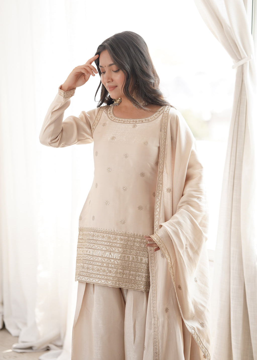 Ivory Majesty Farshi Shalwar Set
