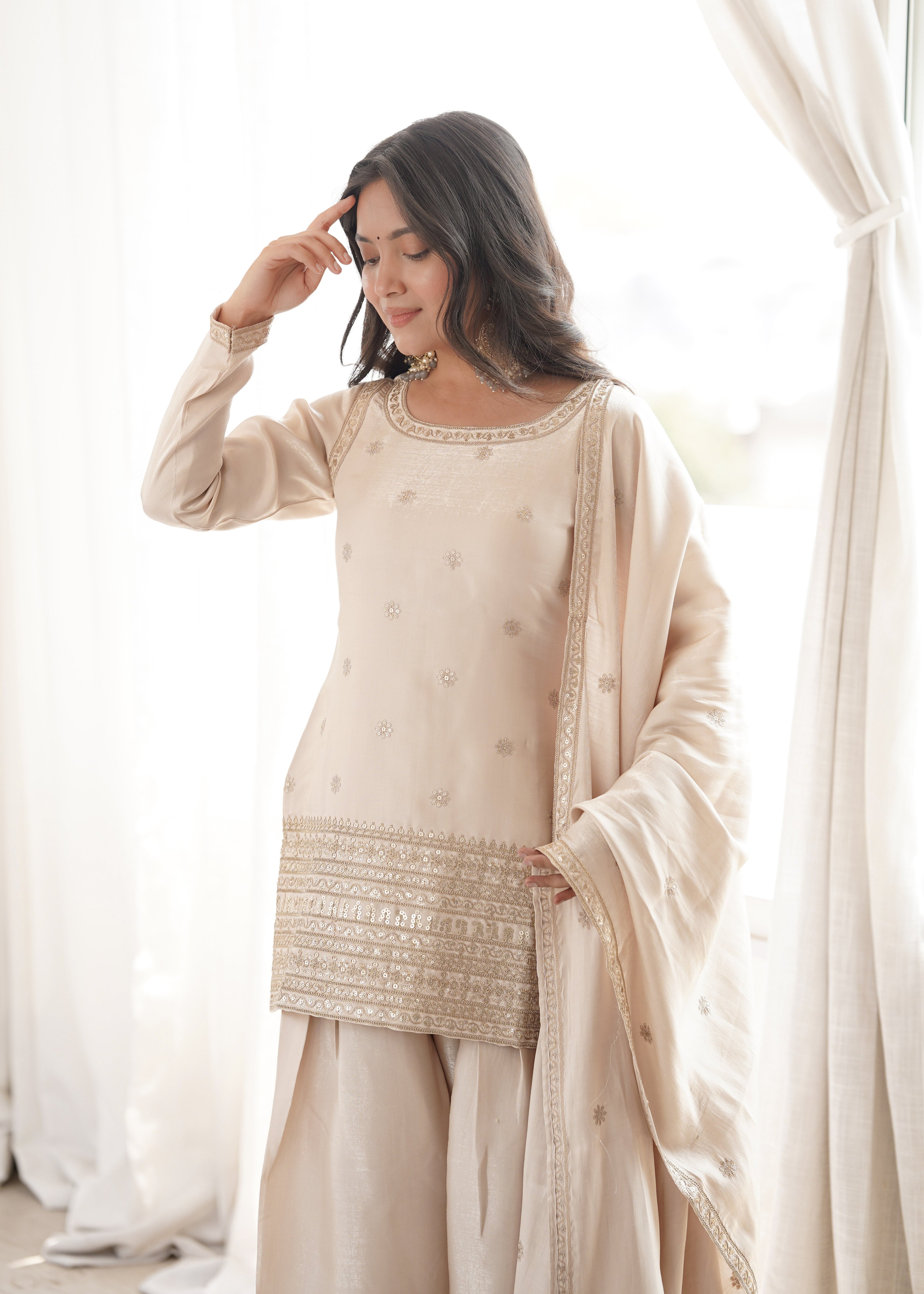 Ivory Majesty Farshi Shalwar Set