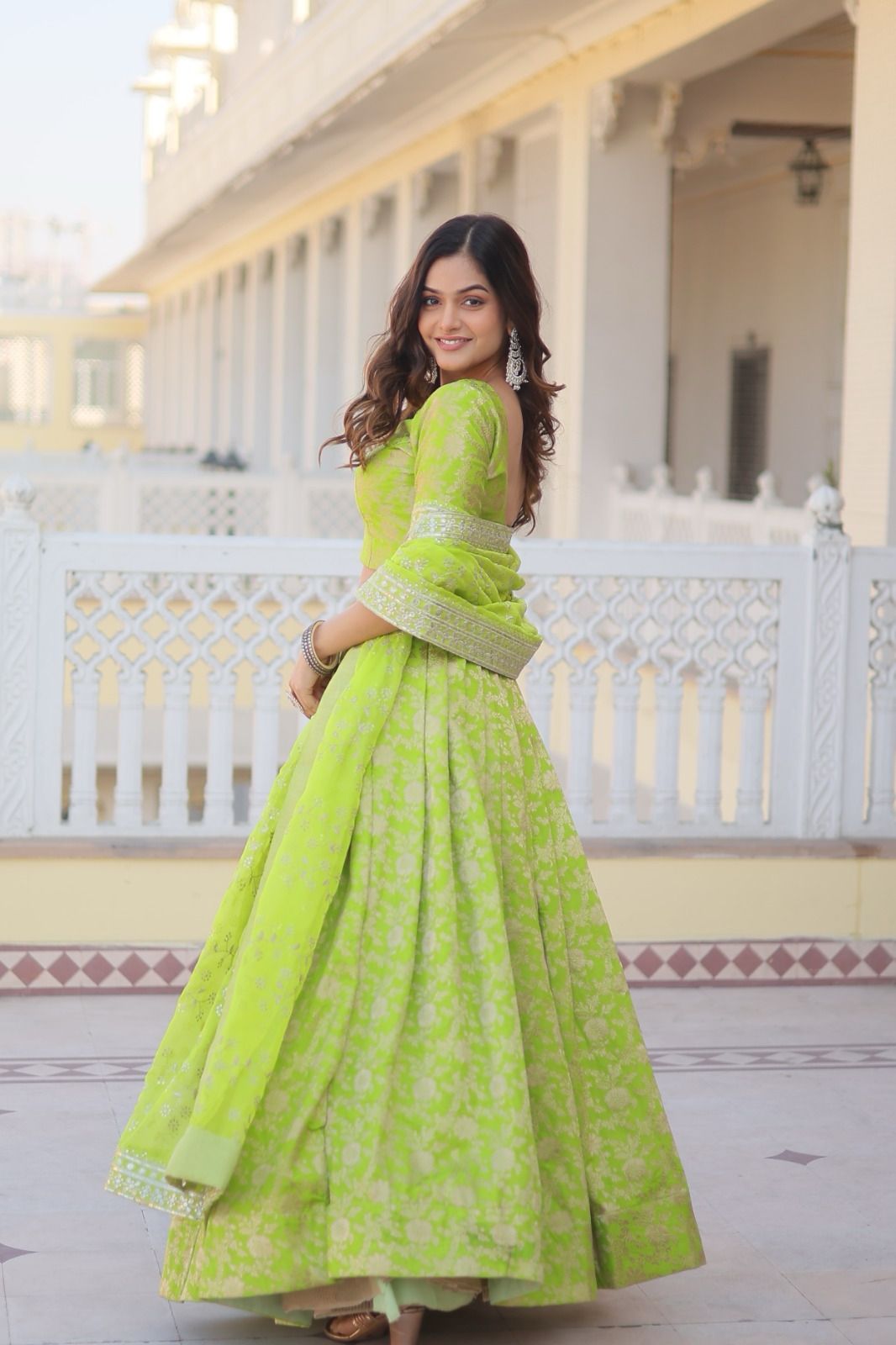 Ethereal viscose jacquard designer lehenga set