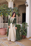 Shriyanshi green rich sequins embroidered gown with dupatta set