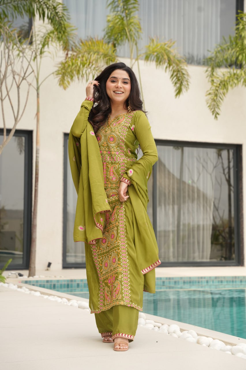 Classic Multi Thread Embroidered Festive Fit