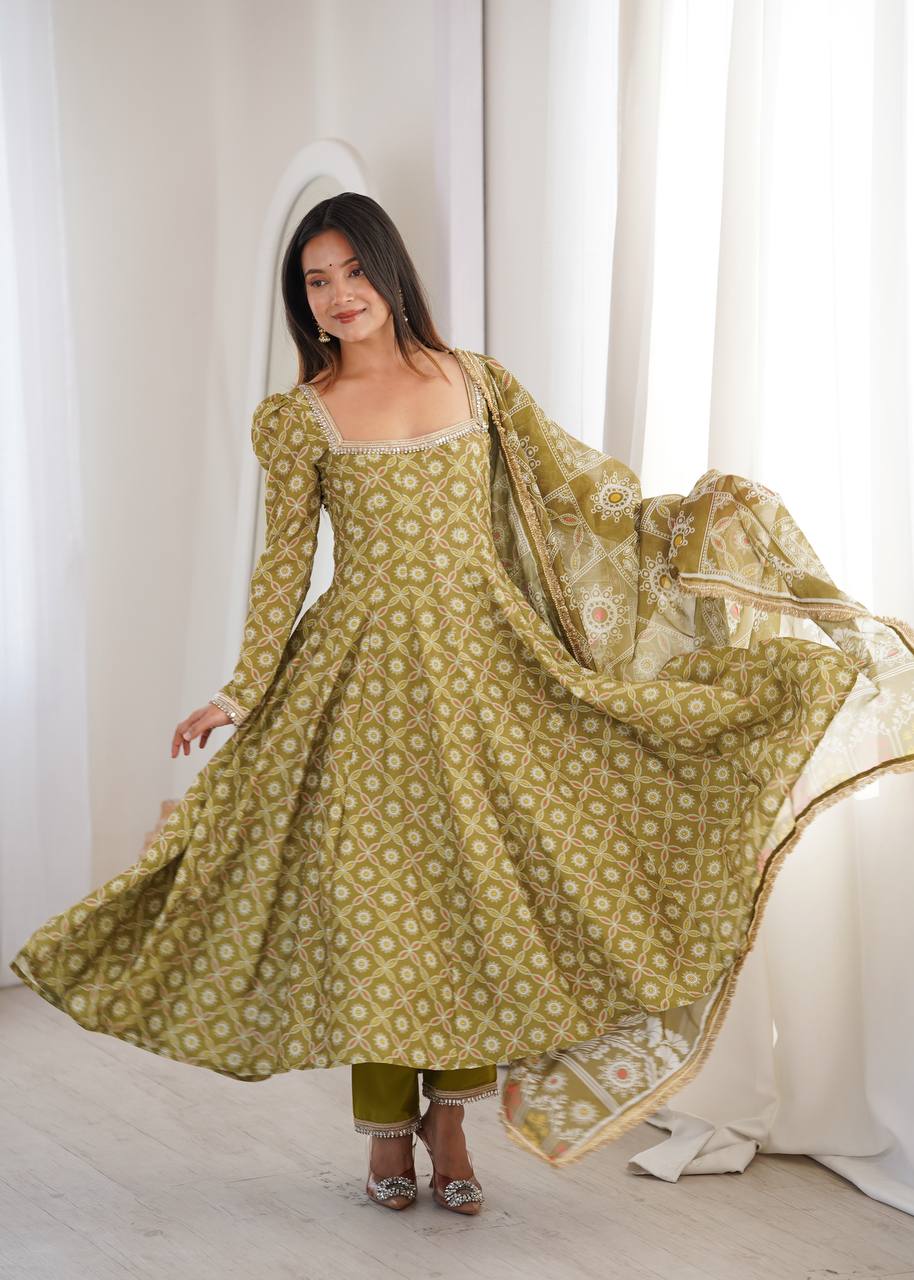 Olive Noor Anarkali Pant Set