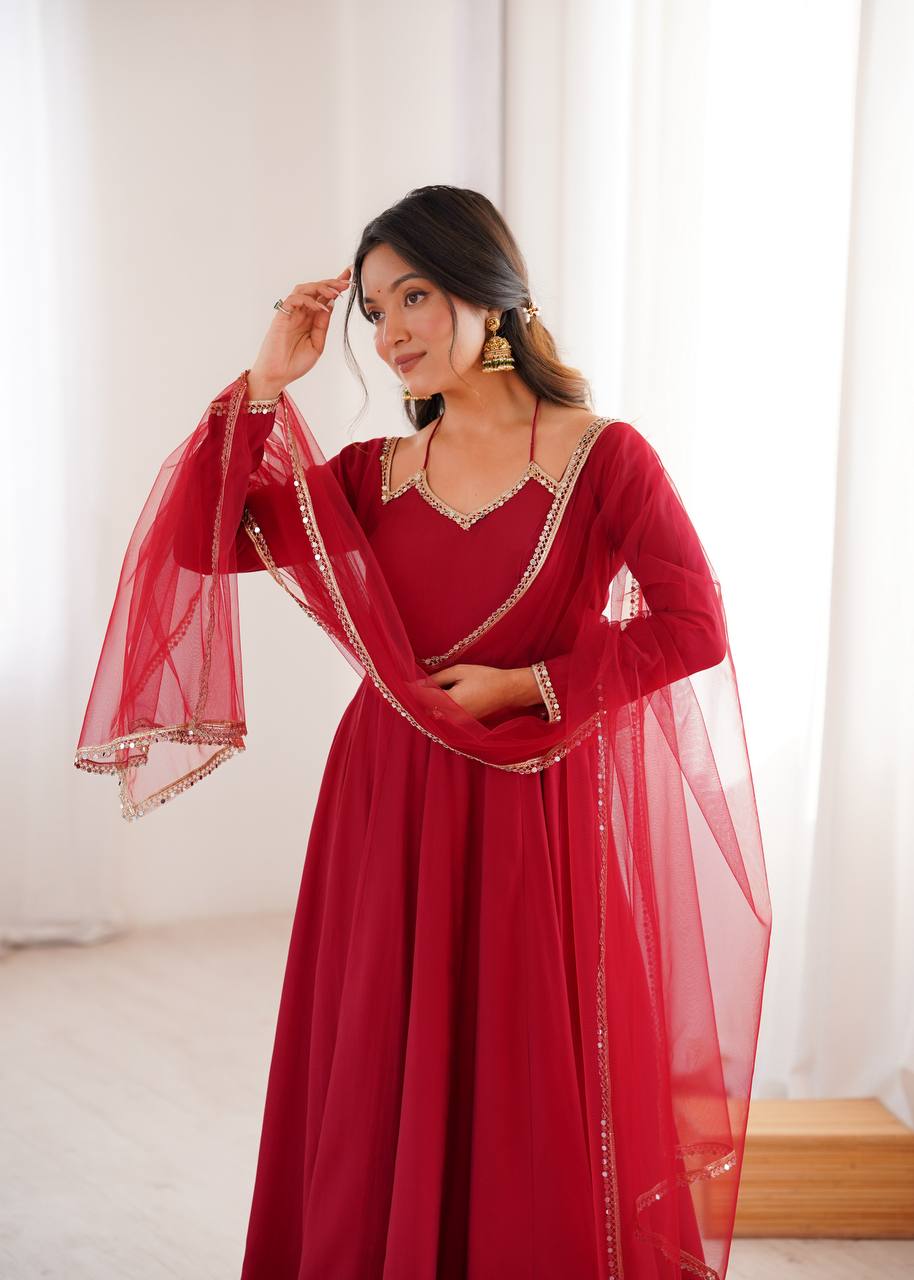 Chanderi Grace Flare Anarkali Set