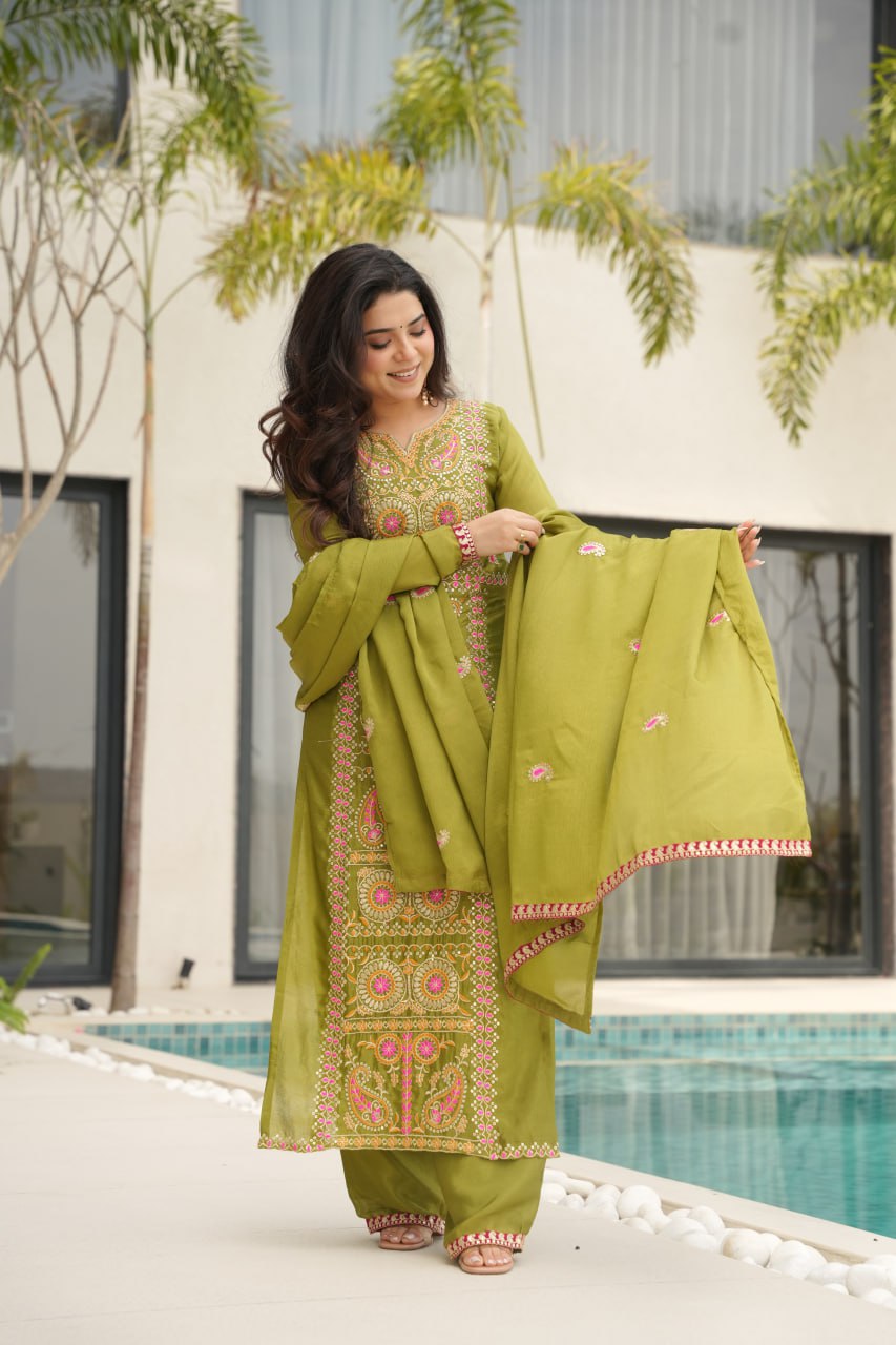 Classic Multi Thread Embroidered Festive Fit