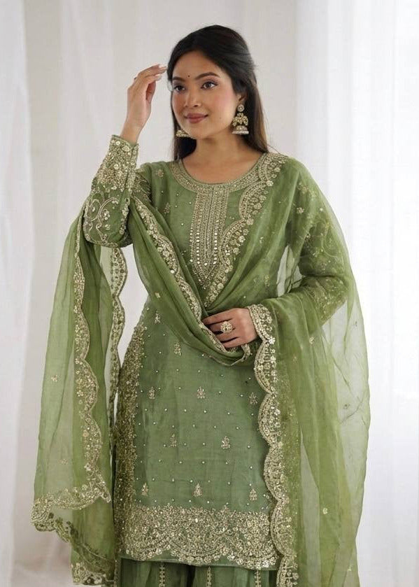Graceful Sequins Work Ethnic Set