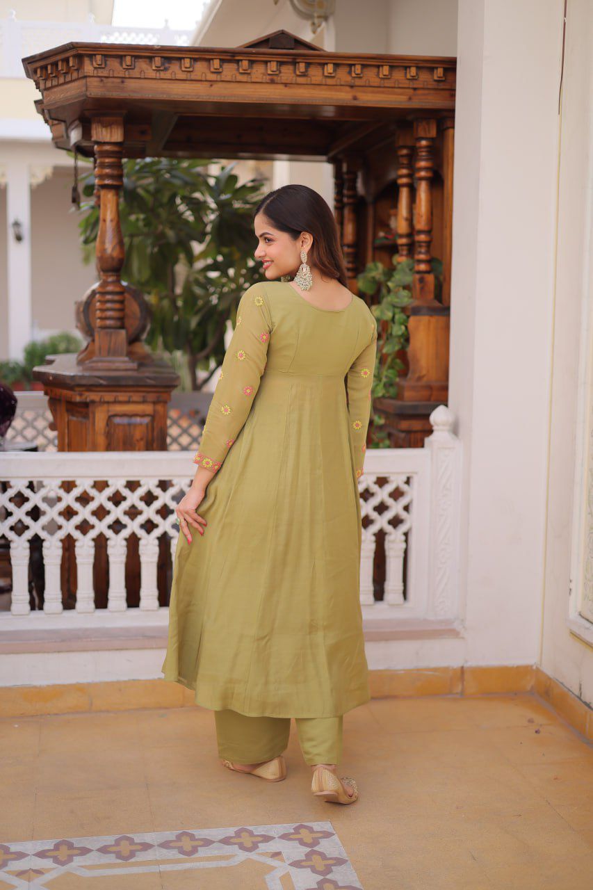Blush Bloom Embroidered Suit Set
