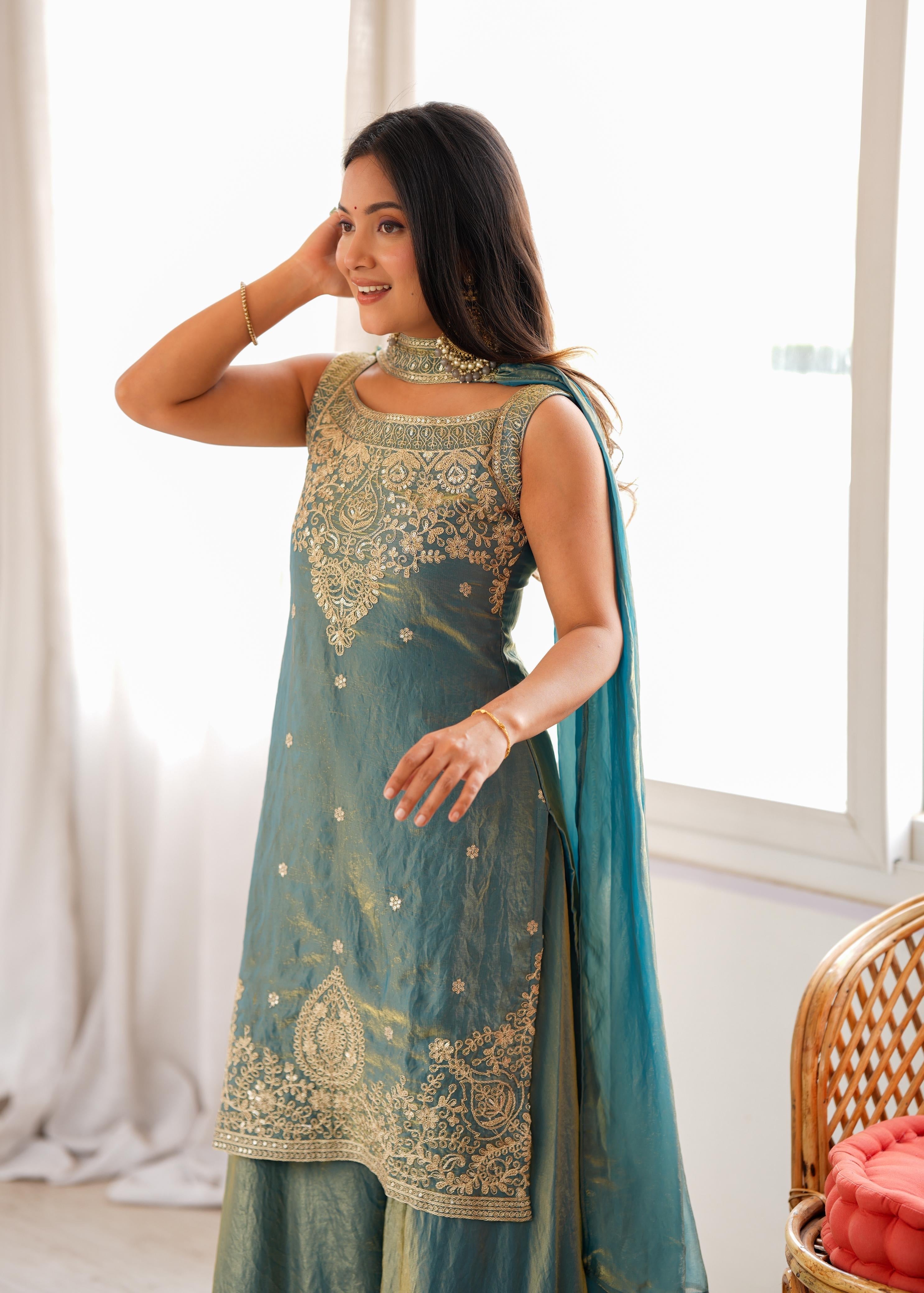 Zariya Designer Sharara Dupatta Set