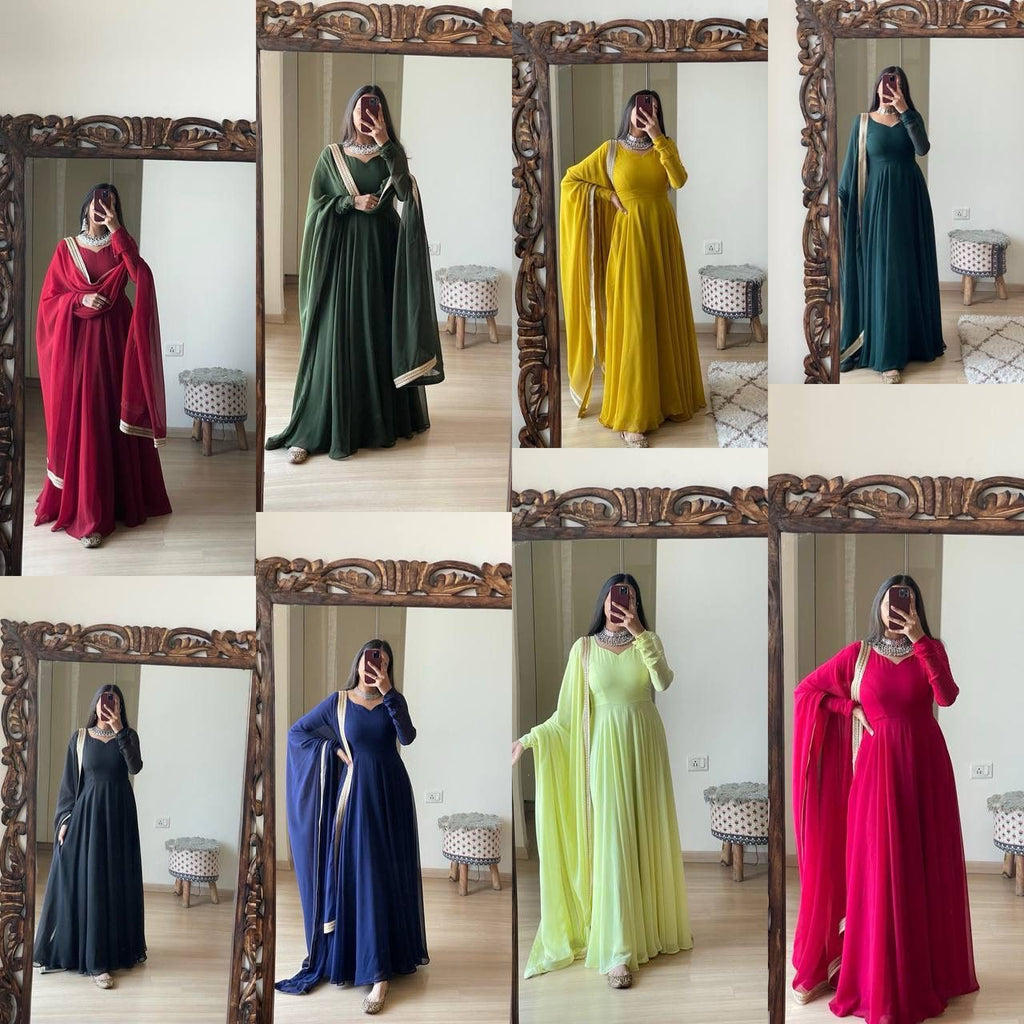Georgette Anarkali: Elegant Flare for Modern Royalty