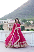 Pink georgette embroidered Gopi designer lehenga