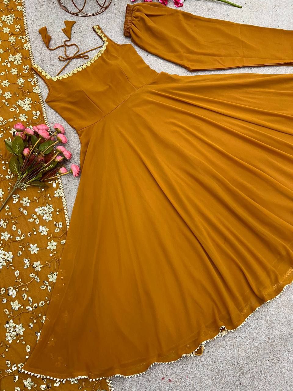 Manjula maroon anarkali gown suit set