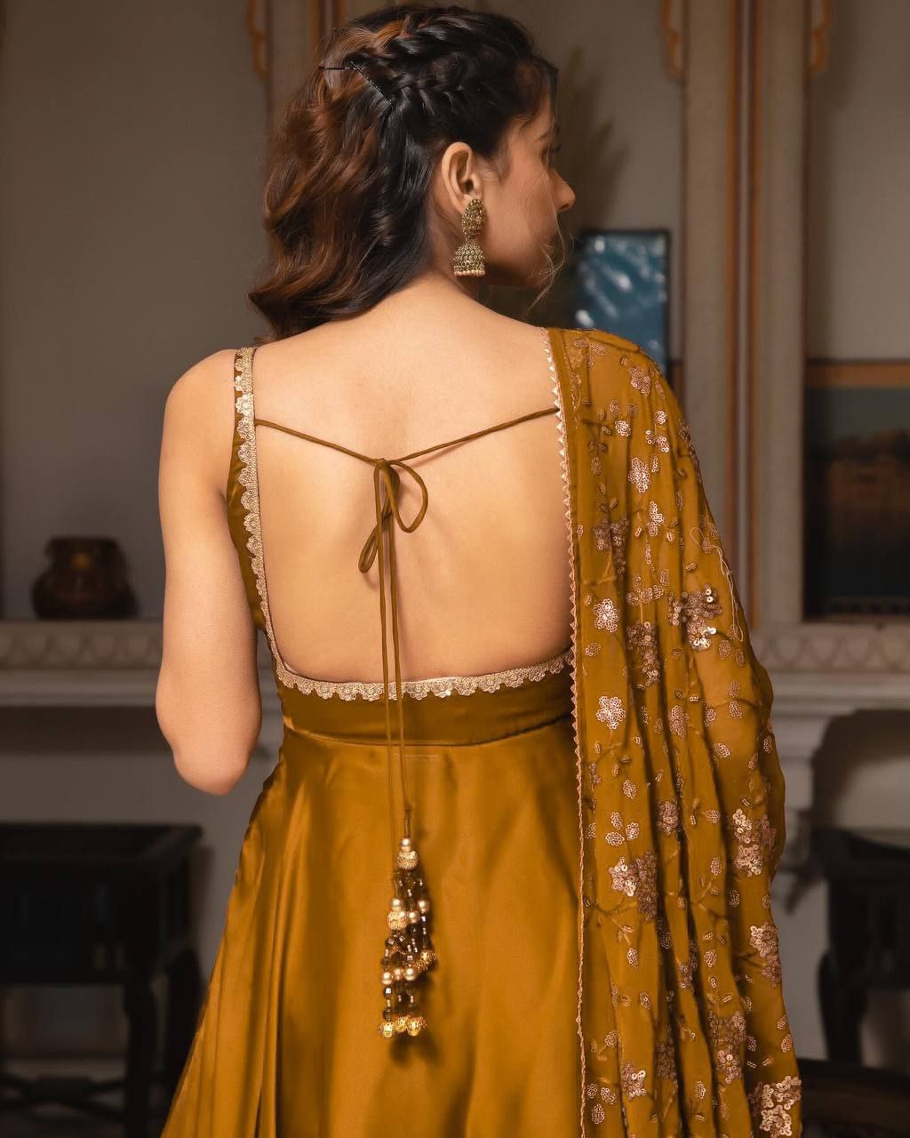 Manjula maroon anarkali gown suit set