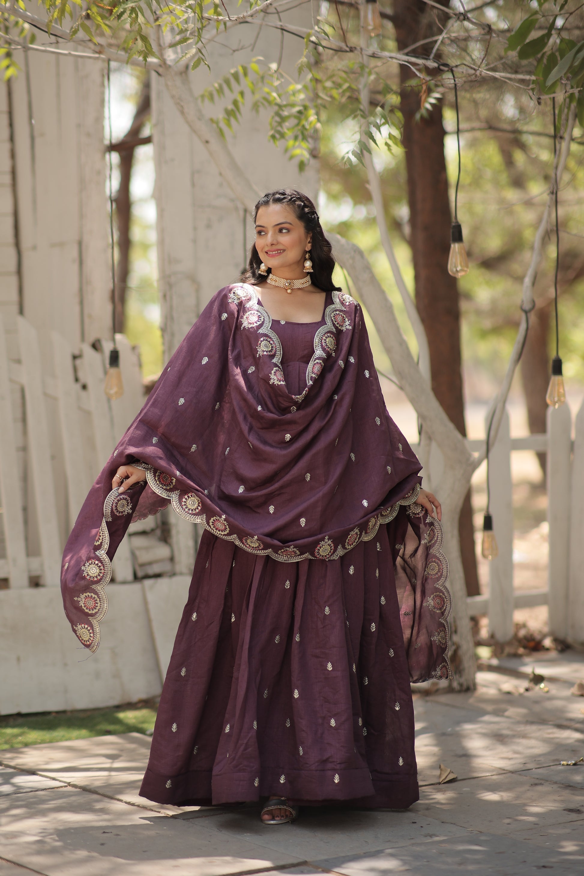 Onion pink embroidered Hritvi designer Anarkali gown