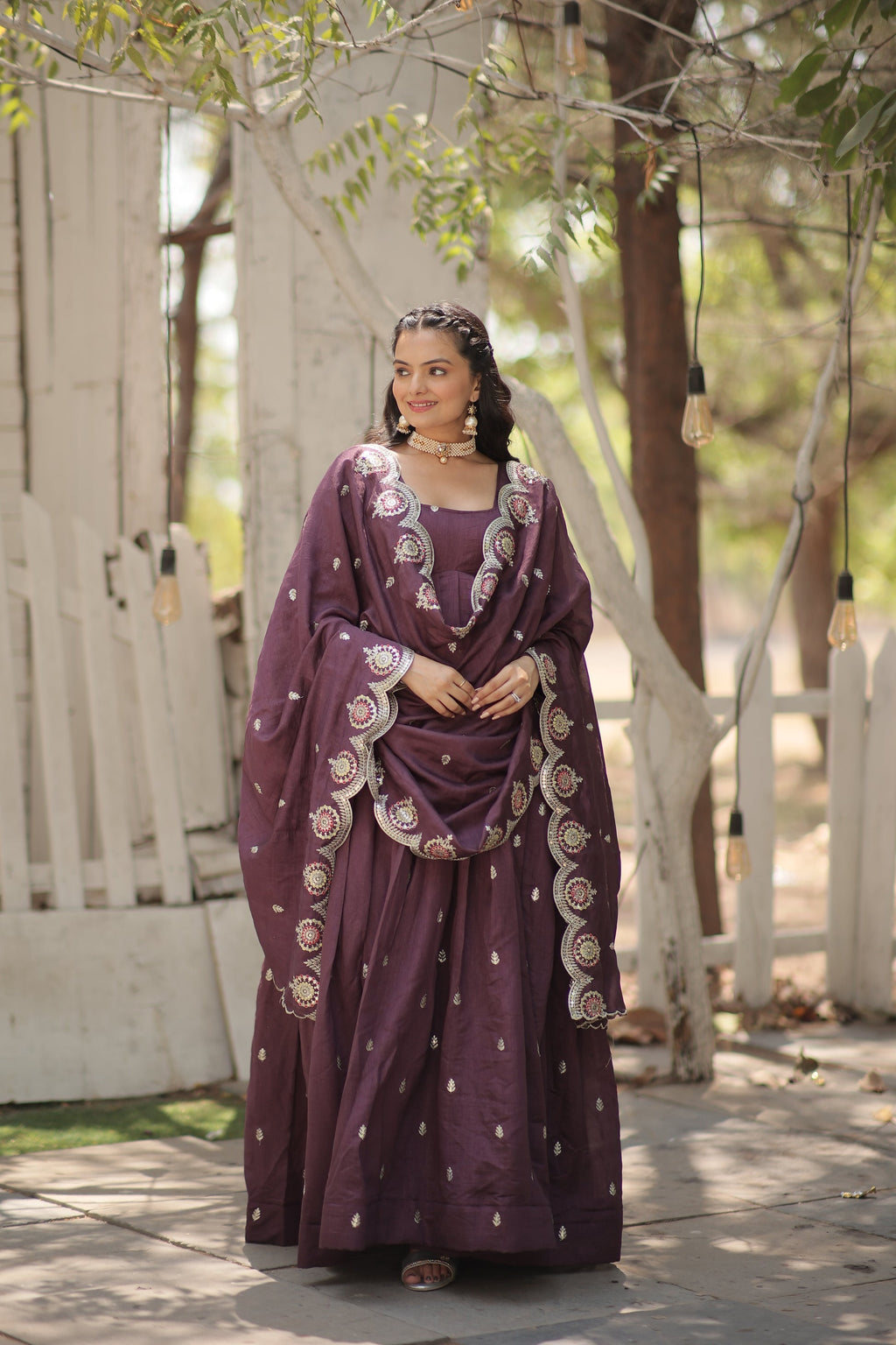 Onion pink embroidered Hritvi designer Anarkali gown