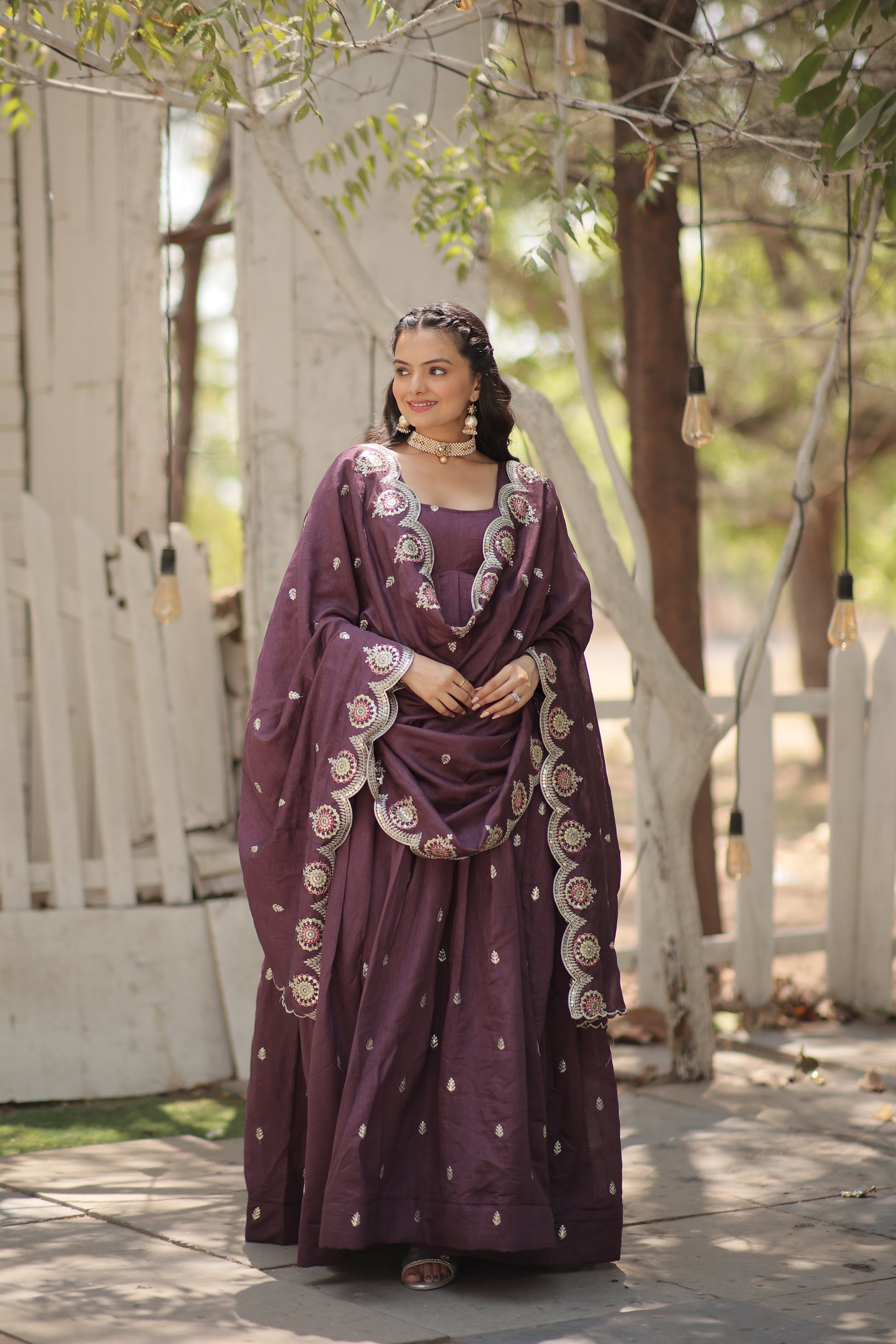 Onion pink embroidered Hritvi designer Anarkali gown