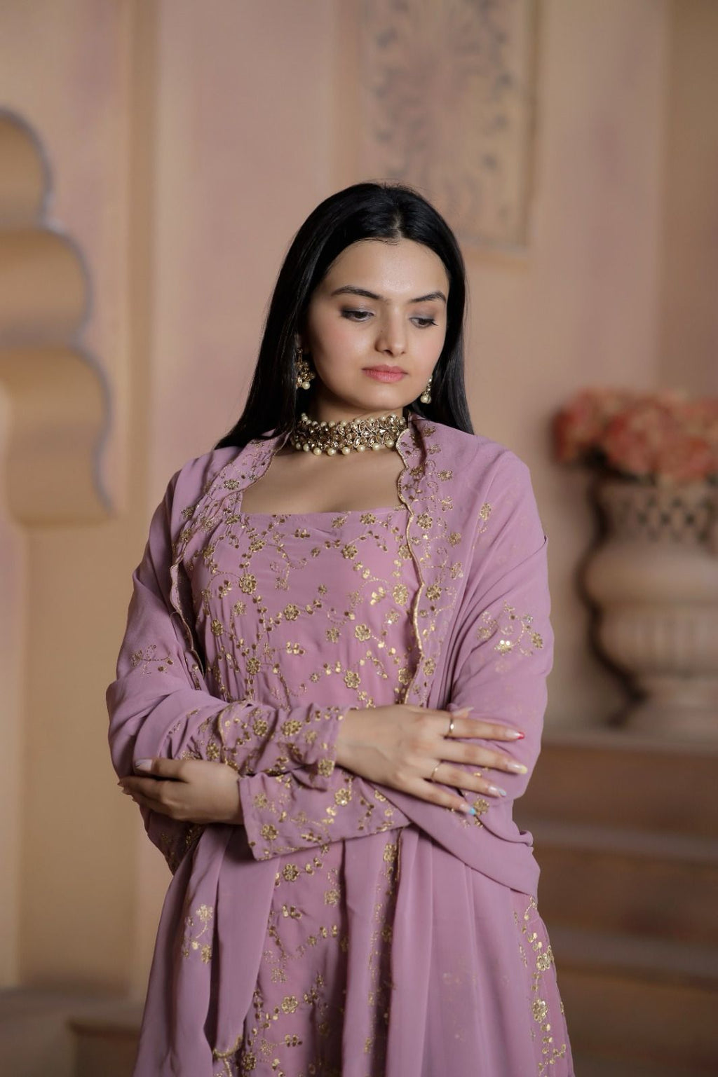 Eshwari georgette kurti sharara suit set