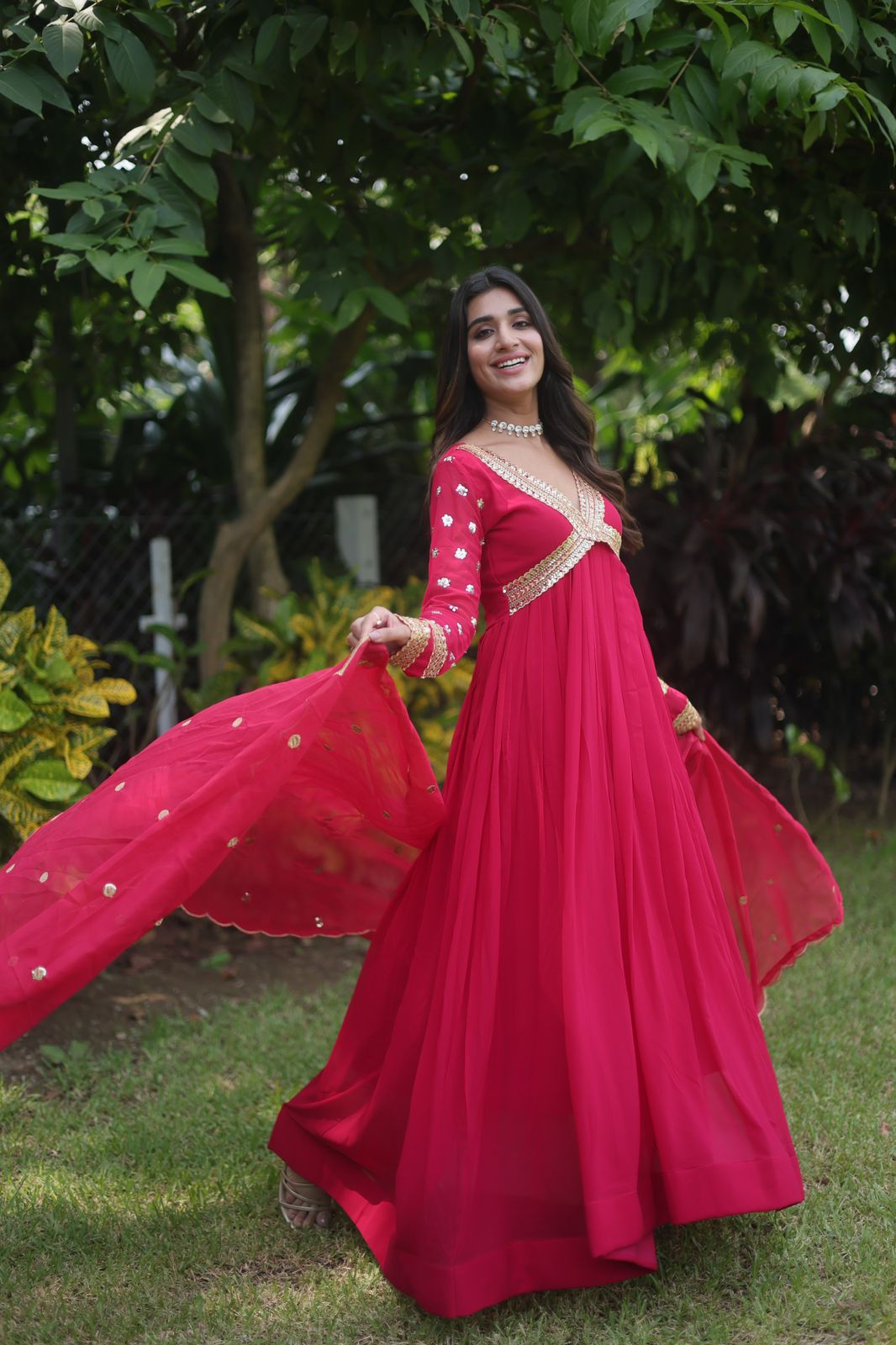 Manorama georgette alia cut anarkali gown set