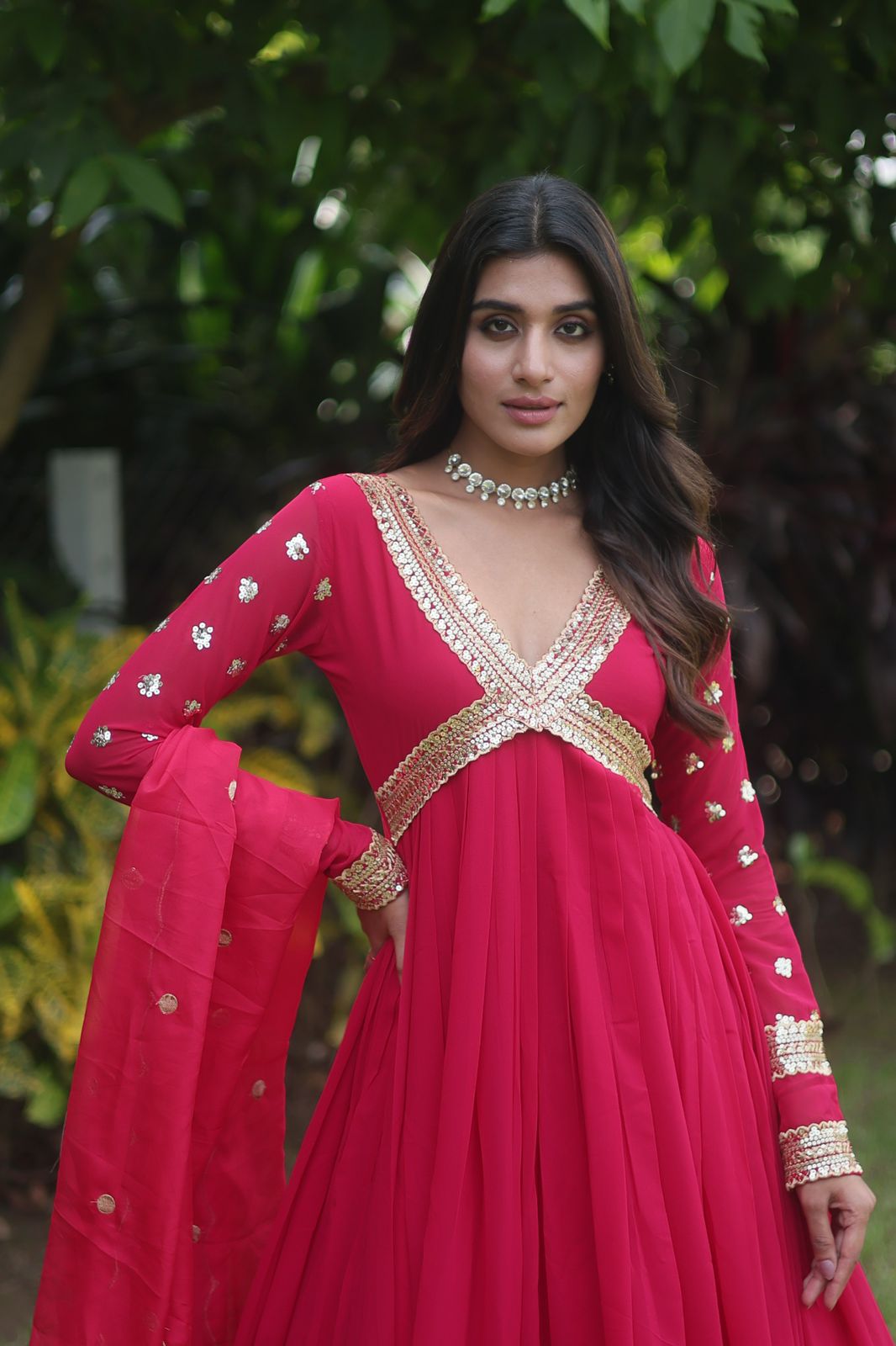 Manorama georgette alia cut anarkali gown set