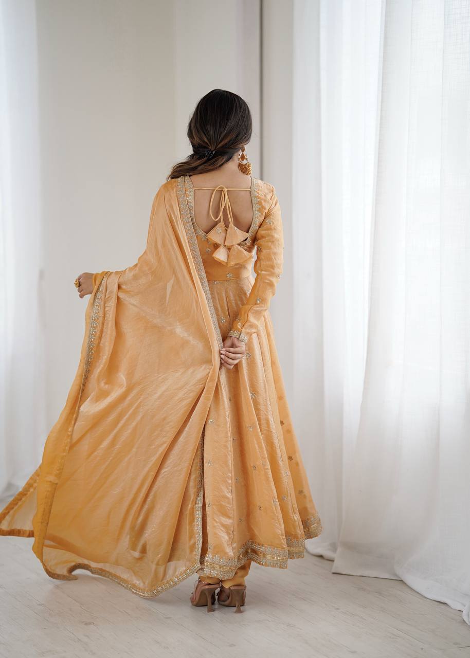 Designer Sequins Embellished Gown Set