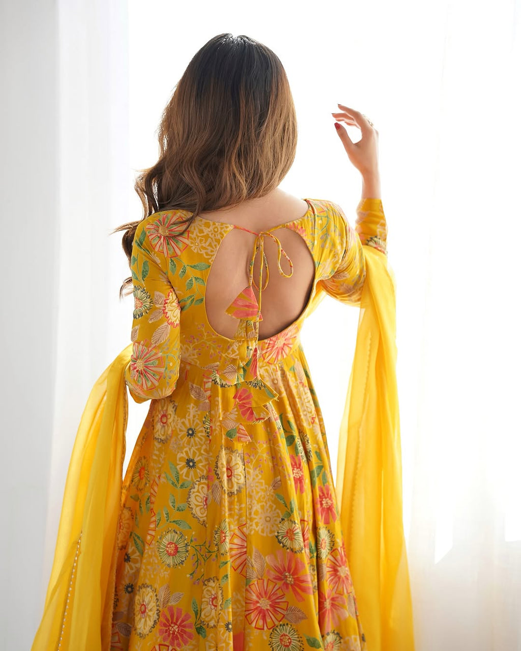 Yellow Roman silk Karisma designer kurti palazzo set