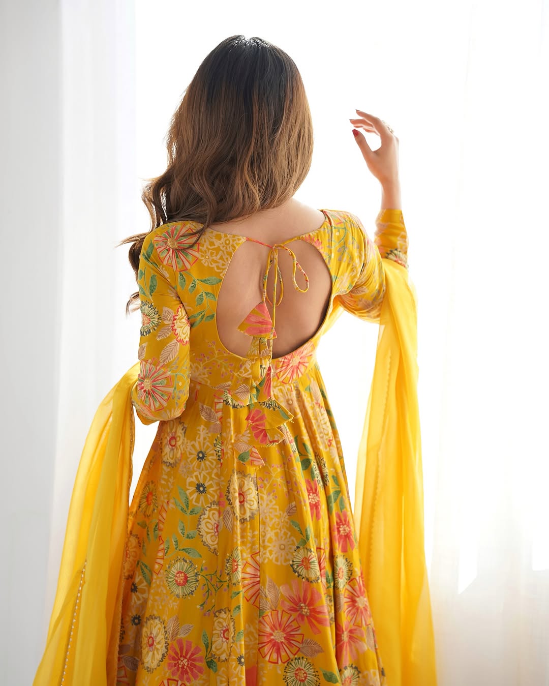 Yellow Roman silk Karisma designer kurti palazzo set