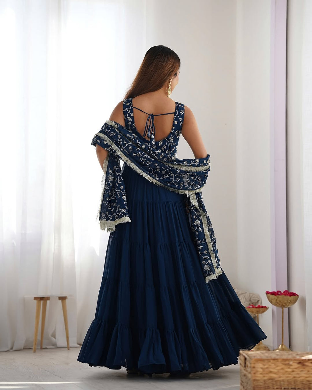 Misha rama soft fox georgette anarkali suit set with huge flair