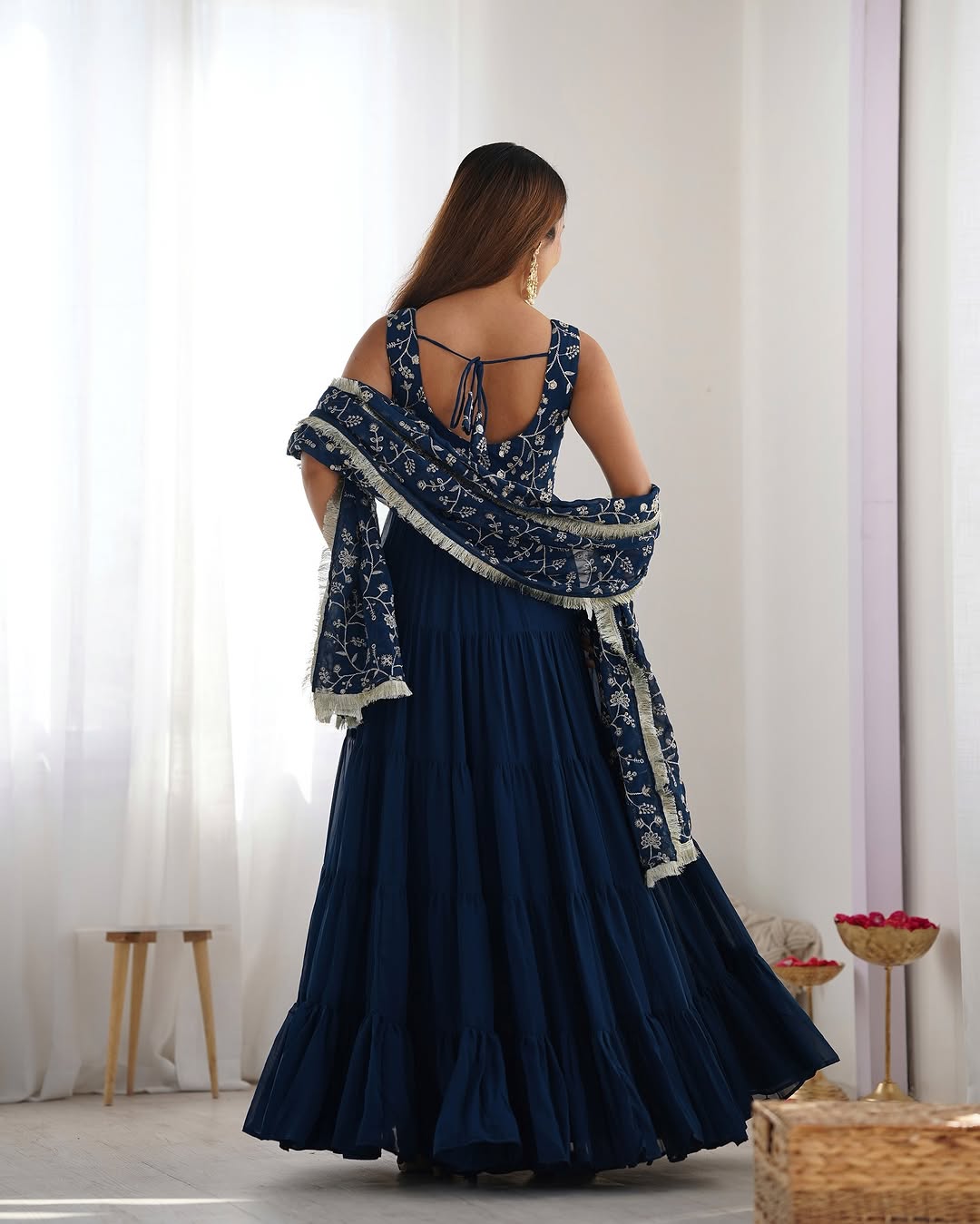 Misha rama soft fox georgette anarkali suit set with huge flair