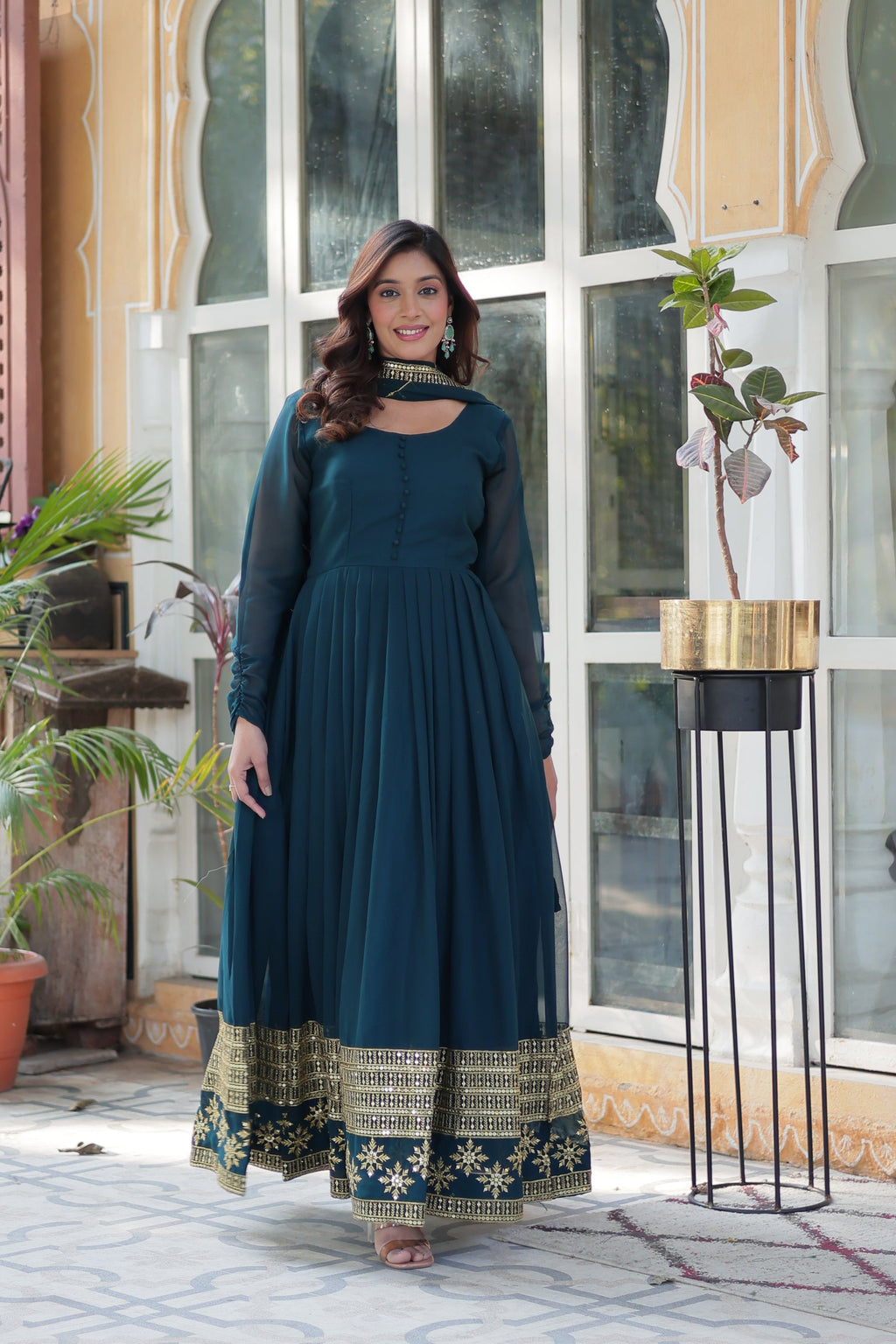Rama georgette embroidered Mokshita designer Anarkali suit