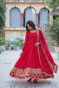Red georgette embroidered Mokshita designer Anarkali suit