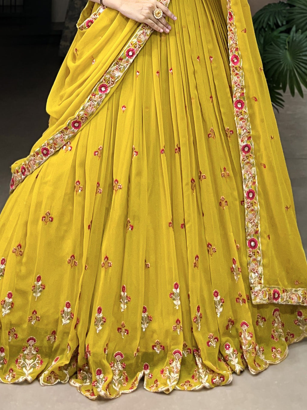 Neeva Yellow Embroidered Lehenga Choli