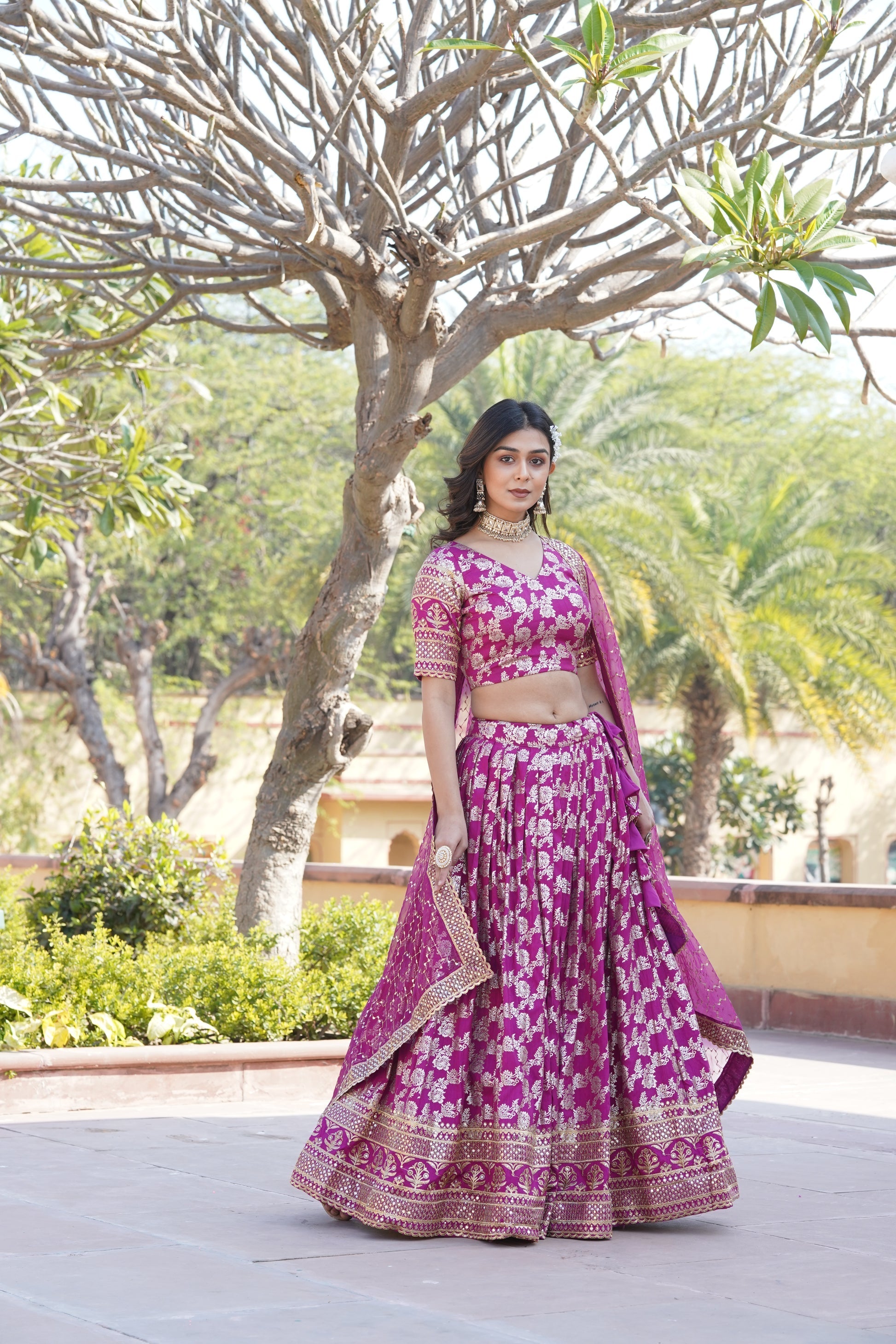Magenta viscose Nirmala designer lehenga choli set