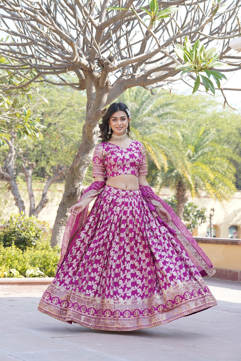 Magenta viscose Nirmala designer lehenga choli set