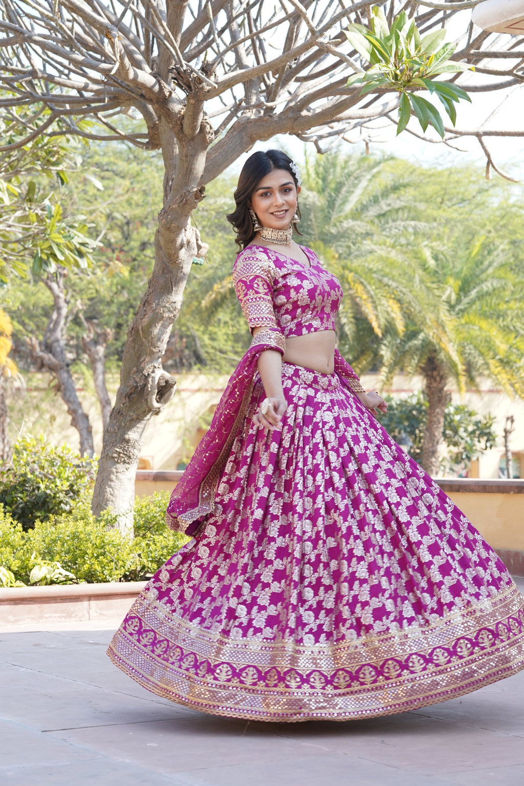 Magenta viscose Nirmala designer lehenga choli set
