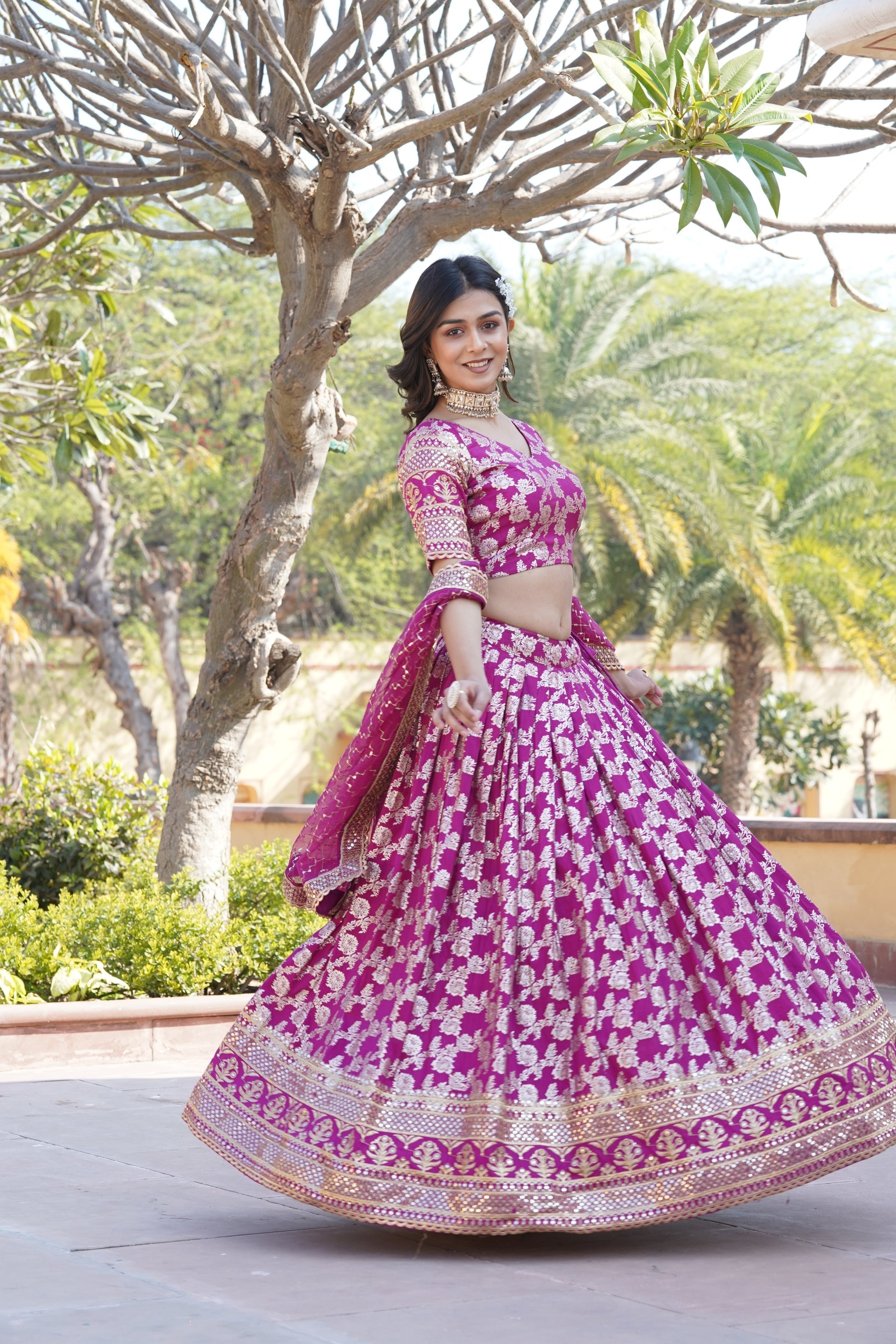 Magenta viscose Nirmala designer lehenga choli set