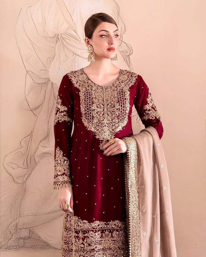 Niyati festive wear embroidered kurti sharara set