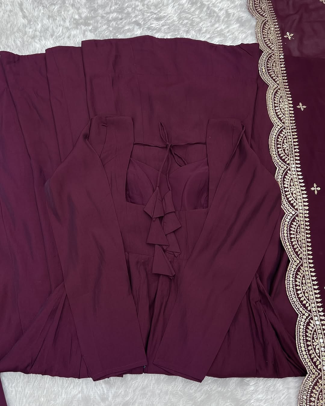 Purple Chanderi silk Prema designer Anarkali suit