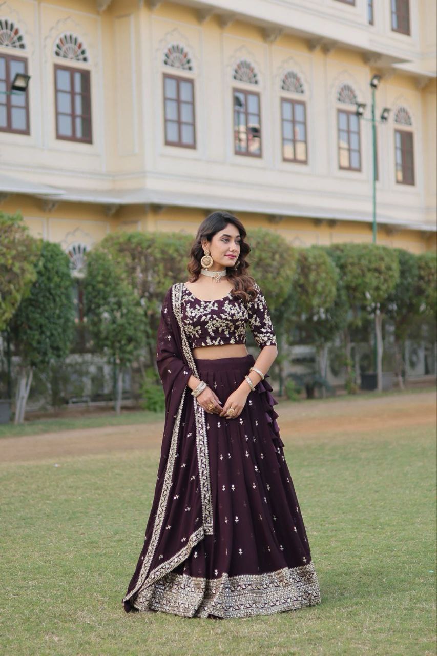 Purple Power: Lehenga set in Georgette Glam