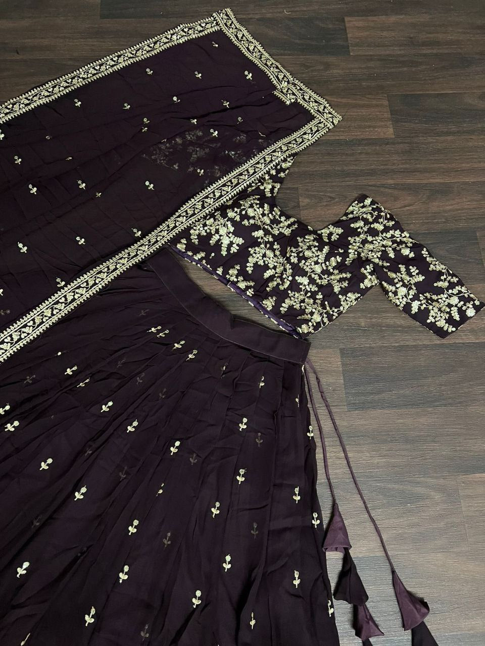Purple Power: Lehenga set in Georgette Glam